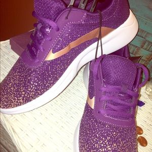 Purple & Gold (LSU) memory foam tennis shoes